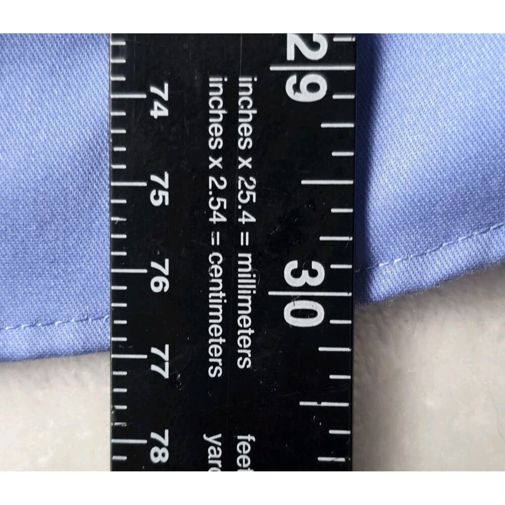 Perry Ellis Men's 15.5/32-33 Slim Fit Blue Long Sleeve Button Up Shirt‎ - Thumbnail 7