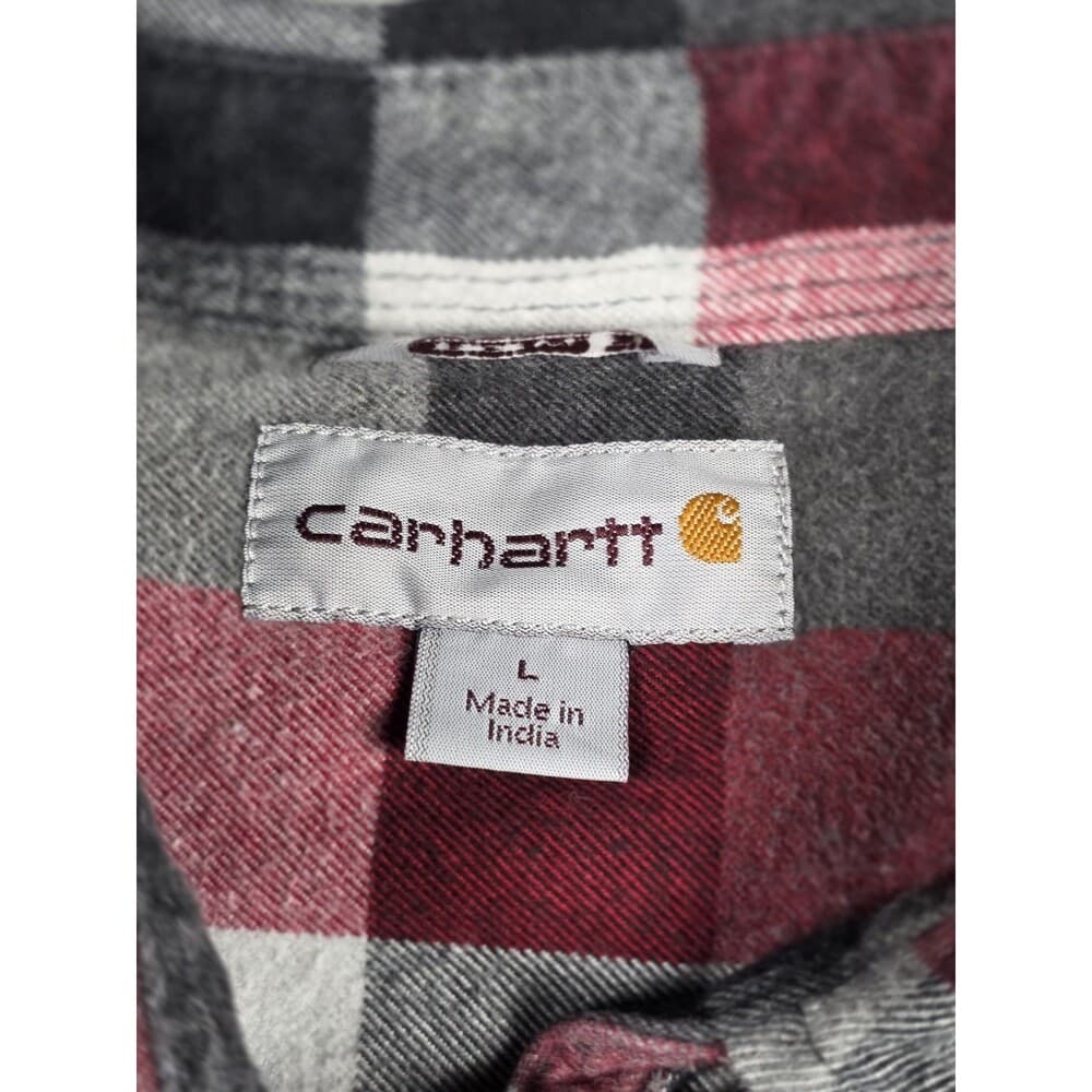 Carhartt Red‎ Black Checker Heavy Flannel Men's Size Large - Thumbnail 3