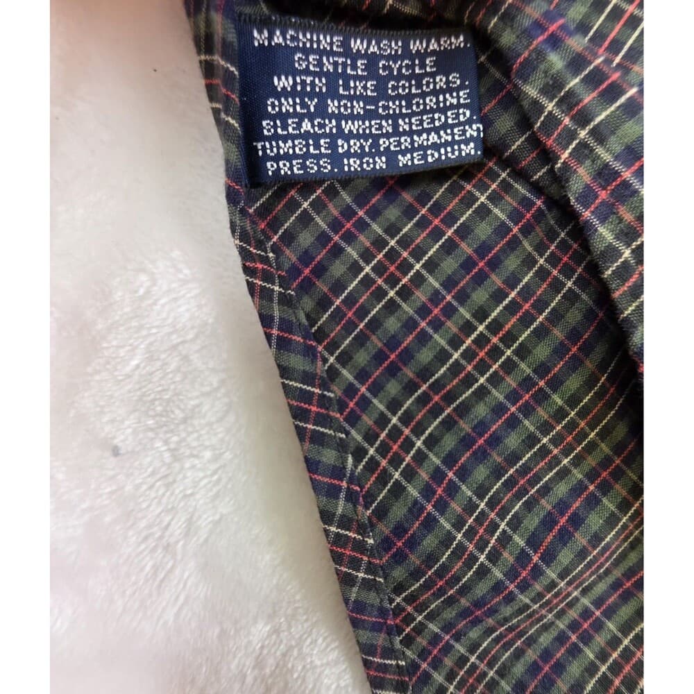 IZOD Men's 16.5 - 34/35 Large Long Sleeve Plaid Button Down Shirt‎ - Thumbnail 4