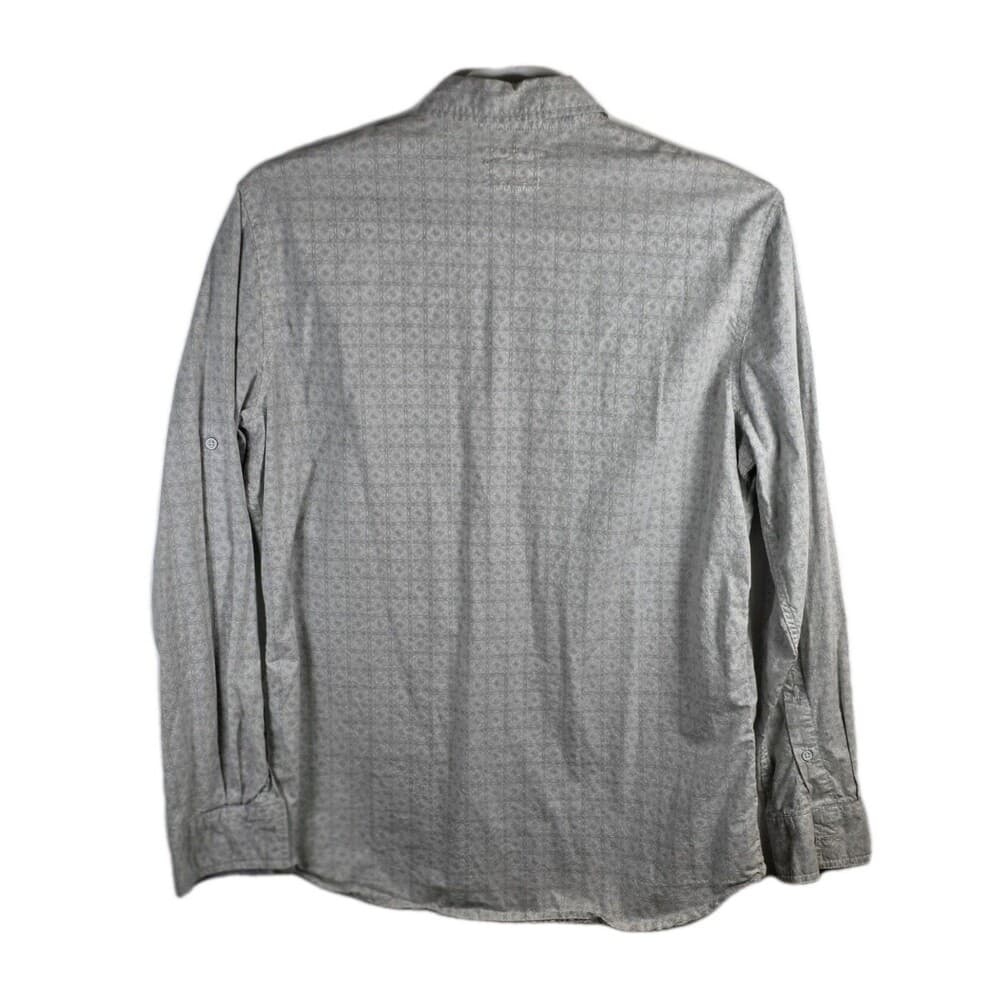 PDC Men's Large White Geometric Long Sleeve Button Up Shirt - Thumbnail 7