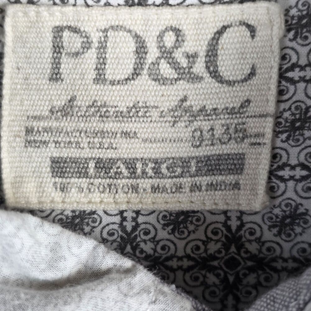 PDC Men's Large White Geometric Long Sleeve Button Up Shirt - Thumbnail 3