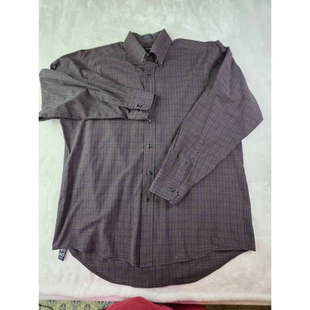 IZOD Men's 16.5 - 34/35 Large Long Sleeve Plaid Button Down Shirt‎ - Thumbnail 7