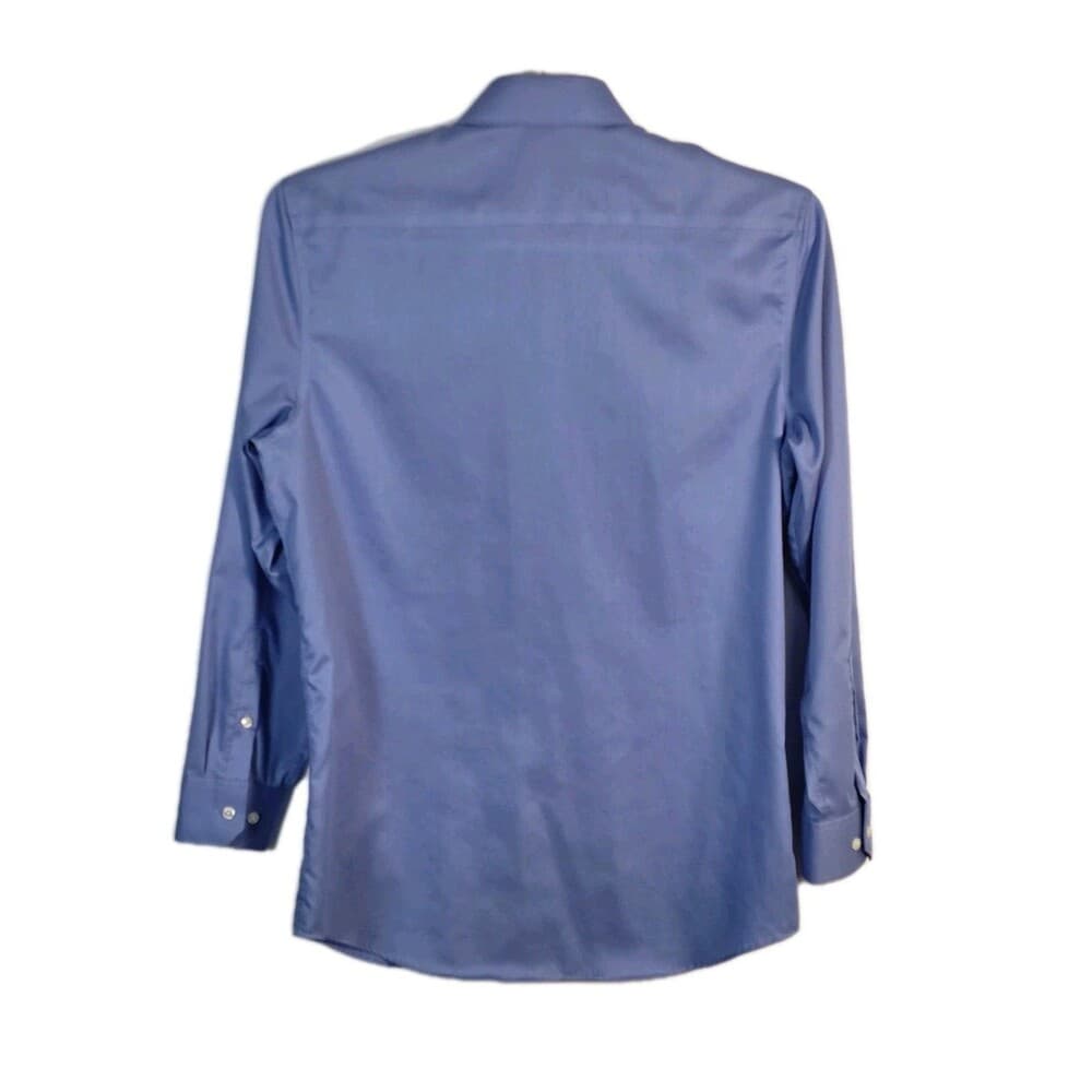 Perry Ellis Men's 15.5/32-33 Slim Fit Blue Long Sleeve Button Up Shirt‎ - Thumbnail 6