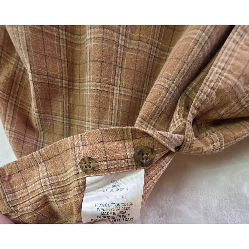 Vintage Woolrich Men's XL Buck Skin Plaid Long Sleeve Shirt‎ - Thumbnail 4