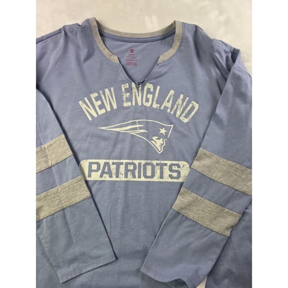 NWT Team Apparel New England Patriots Teens Medium 7/9 Light Blue Pullover‎ - Thumbnail 7