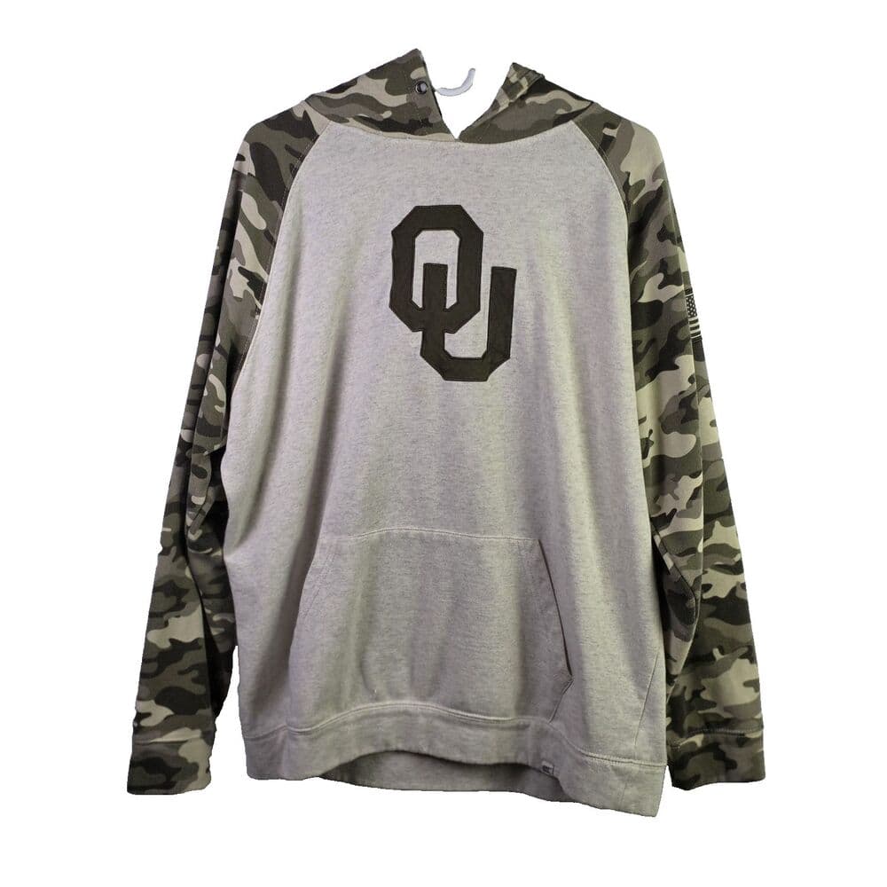 Oklahoma Sooners Men's XXL Gray Camo Veterans Military Hoodie - Thumbnail 7