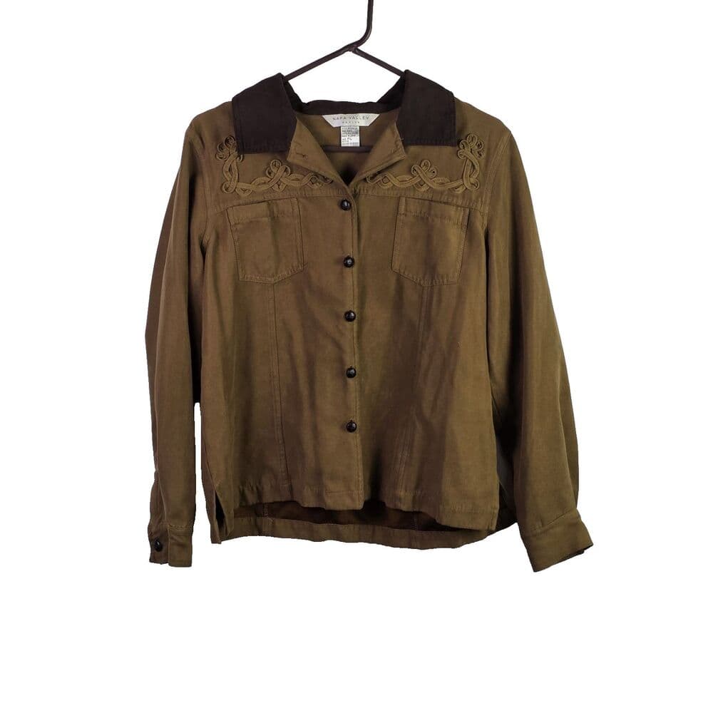 Napa Valley‎ Women's Petite Large Brown Jacket - Thumbnail 7