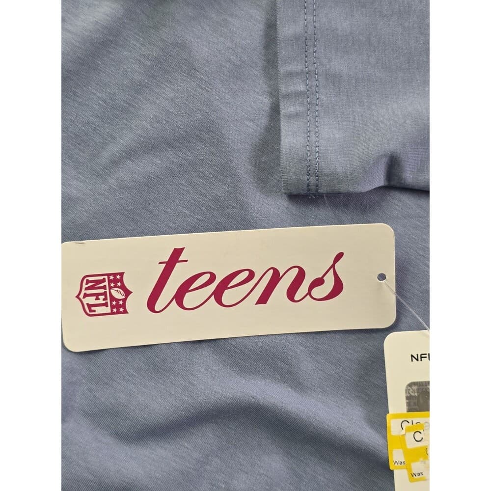 NWT Team Apparel New England Patriots Teens Medium 7/9 Light Blue Pullover‎ - Thumbnail 2