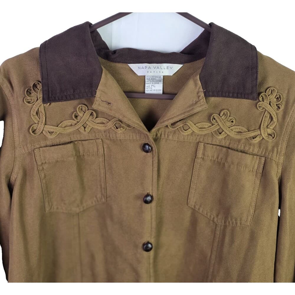Napa Valley‎ Women's Petite Large Brown Jacket - Thumbnail 2