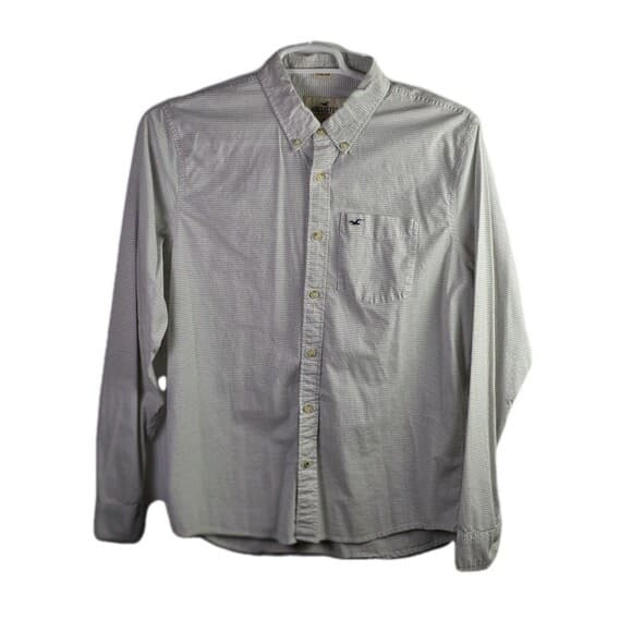 Hollister Shirt Mens Large Blue White‎ Stripe Button Down Long Sleeve Cotton - Thumbnail 8