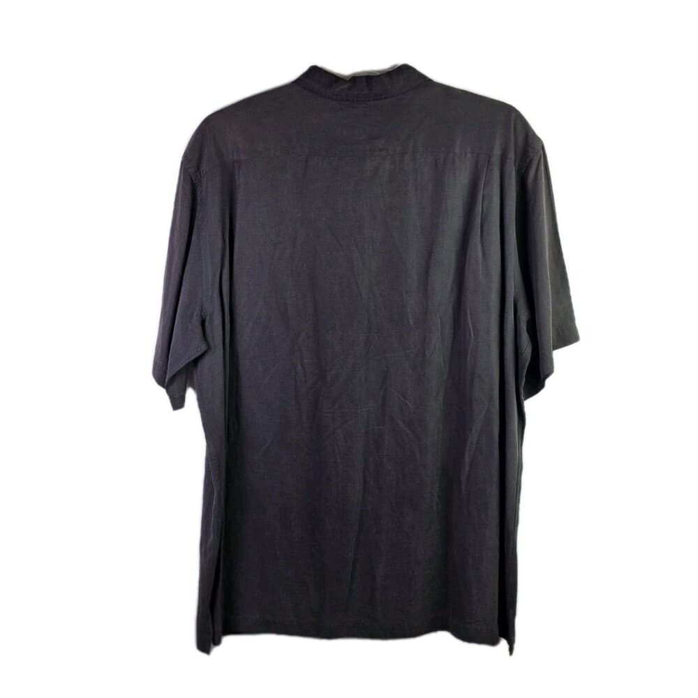 Cremieux Men's XL Gray Silk & Linen Blend Button-Down Shirt - Thumbnail 5