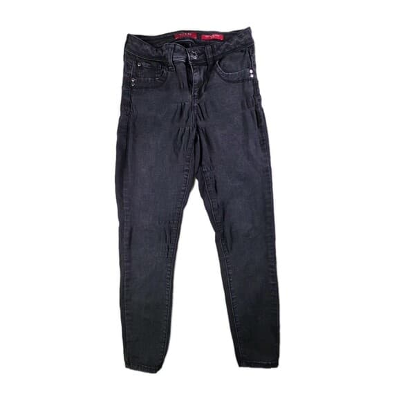 Vintage 90s Guess Women Sz 25 Curvy Mid Rise Skinny Bella‎ Fit Black jeans - Thumbnail 12