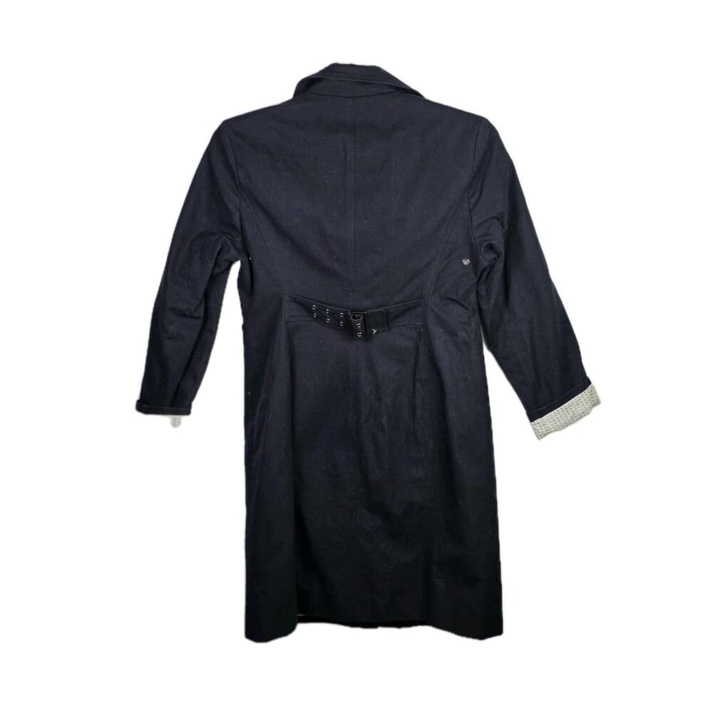 Anne Klein‎ Women's Small Black Cotton Trench Coat - Thumbnail 10