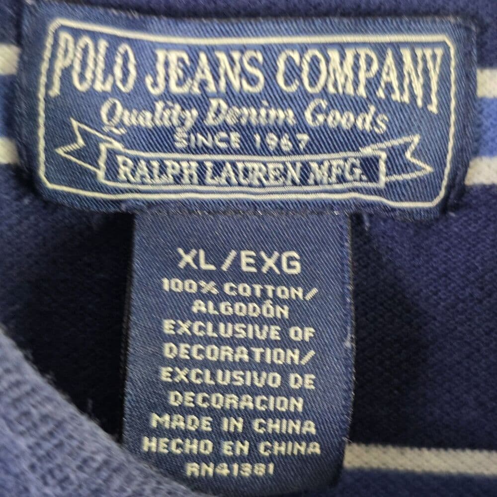 Vtg Ralph Lauren Men's XL Blue Nautical Short Sleeve Shirt - Thumbnail 2