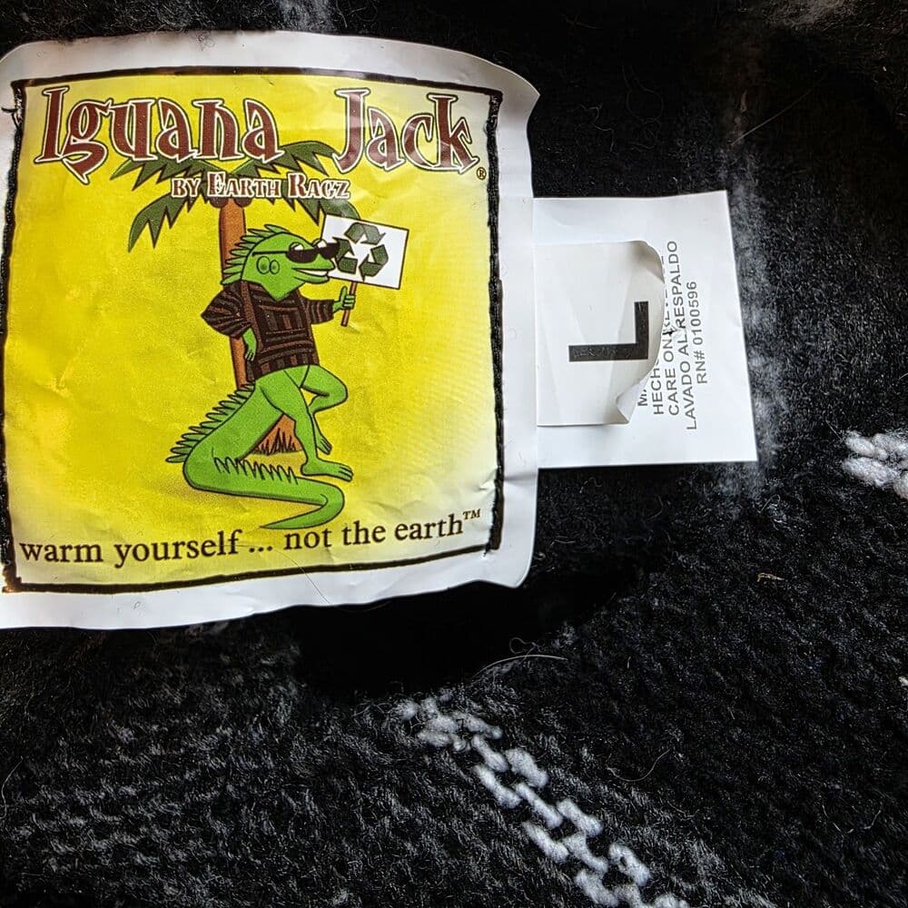Iguana Jack Baja Unsex Large Black Hoodie - Thumbnail 3