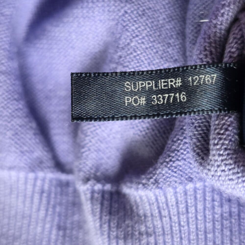 Polo Ralph Lauren Golf Men's Large Purple Cashmear & Cotton V-Neck Knit Sweater‎ - Thumbnail 4