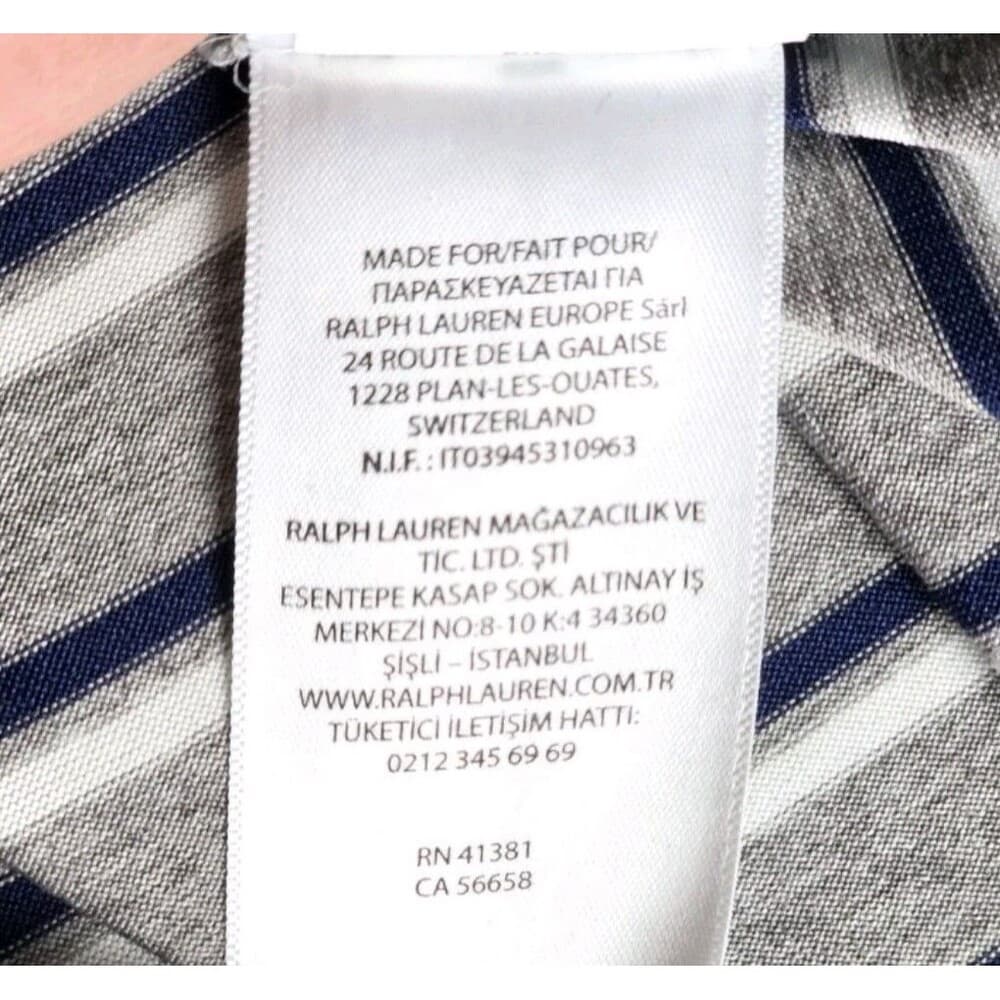 Polo Ralph‎ Lauren Youth XL (18-20) Grey Preformance Stripped Short Sleeve Shirt - Thumbnail 3