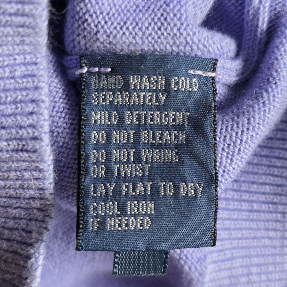 Polo Ralph Lauren Golf Men's Large Purple Cashmear & Cotton V-Neck Knit Sweater‎ - Thumbnail 3