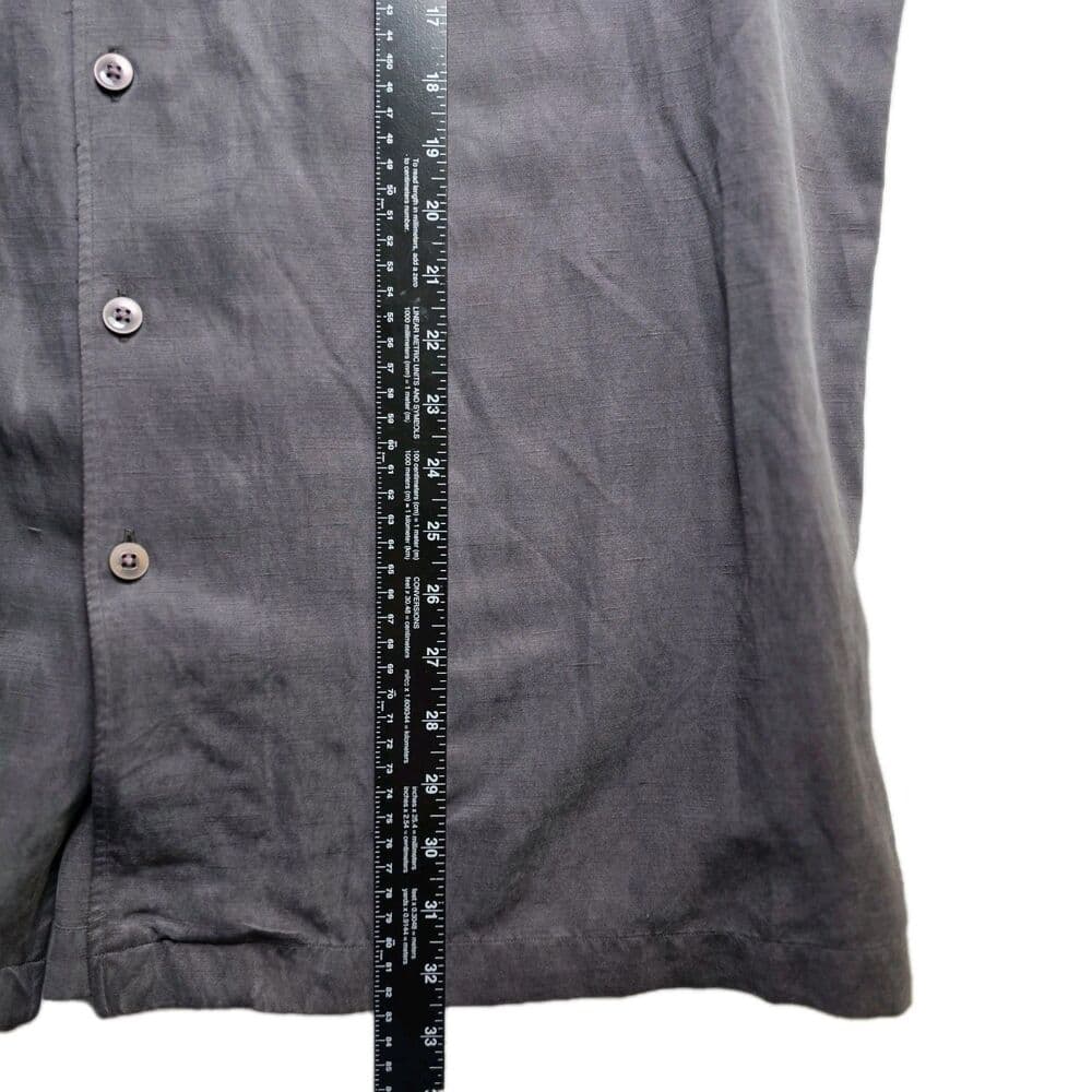 Cremieux Men's XL Gray Silk & Linen Blend Button-Down Shirt - Thumbnail 6