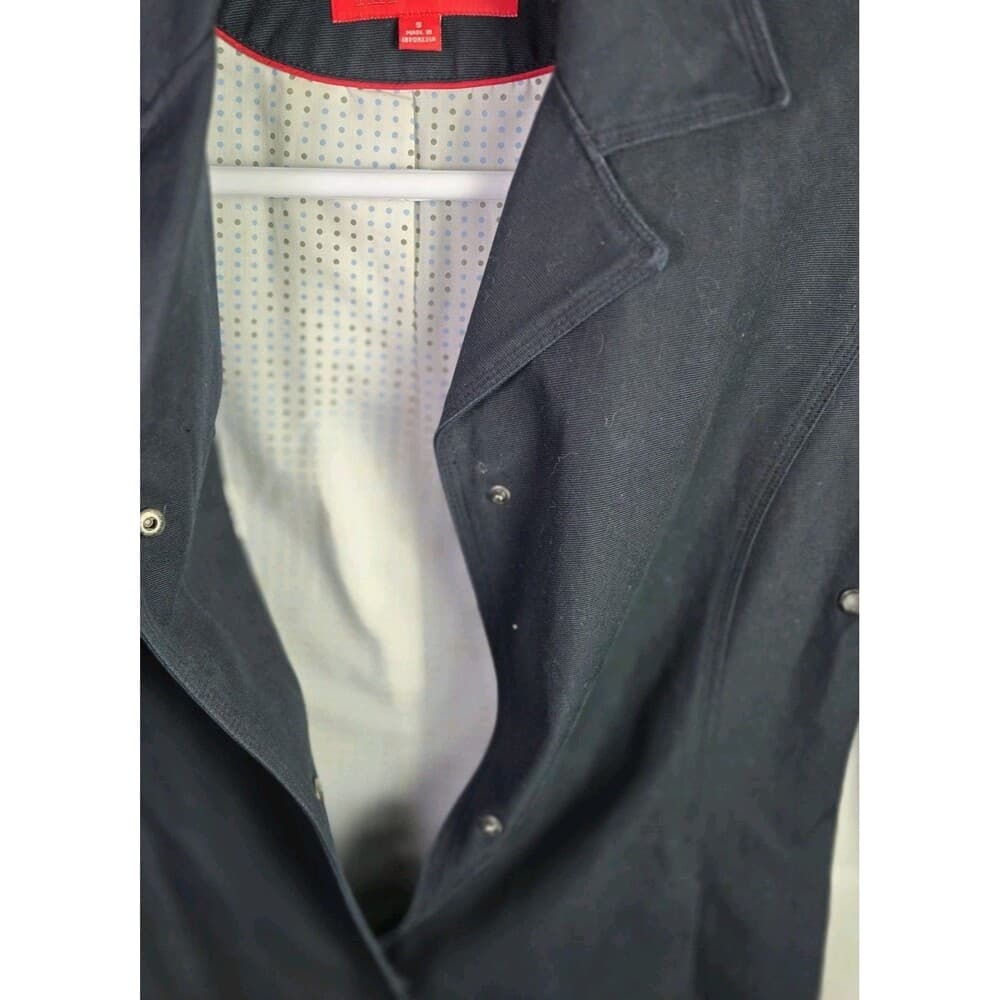 Anne Klein‎ Women's Small Black Cotton Trench Coat - Thumbnail 4