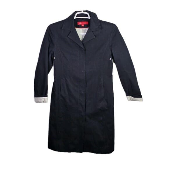 Anne Klein‎ Women's Small Black Cotton Trench Coat - Thumbnail 14