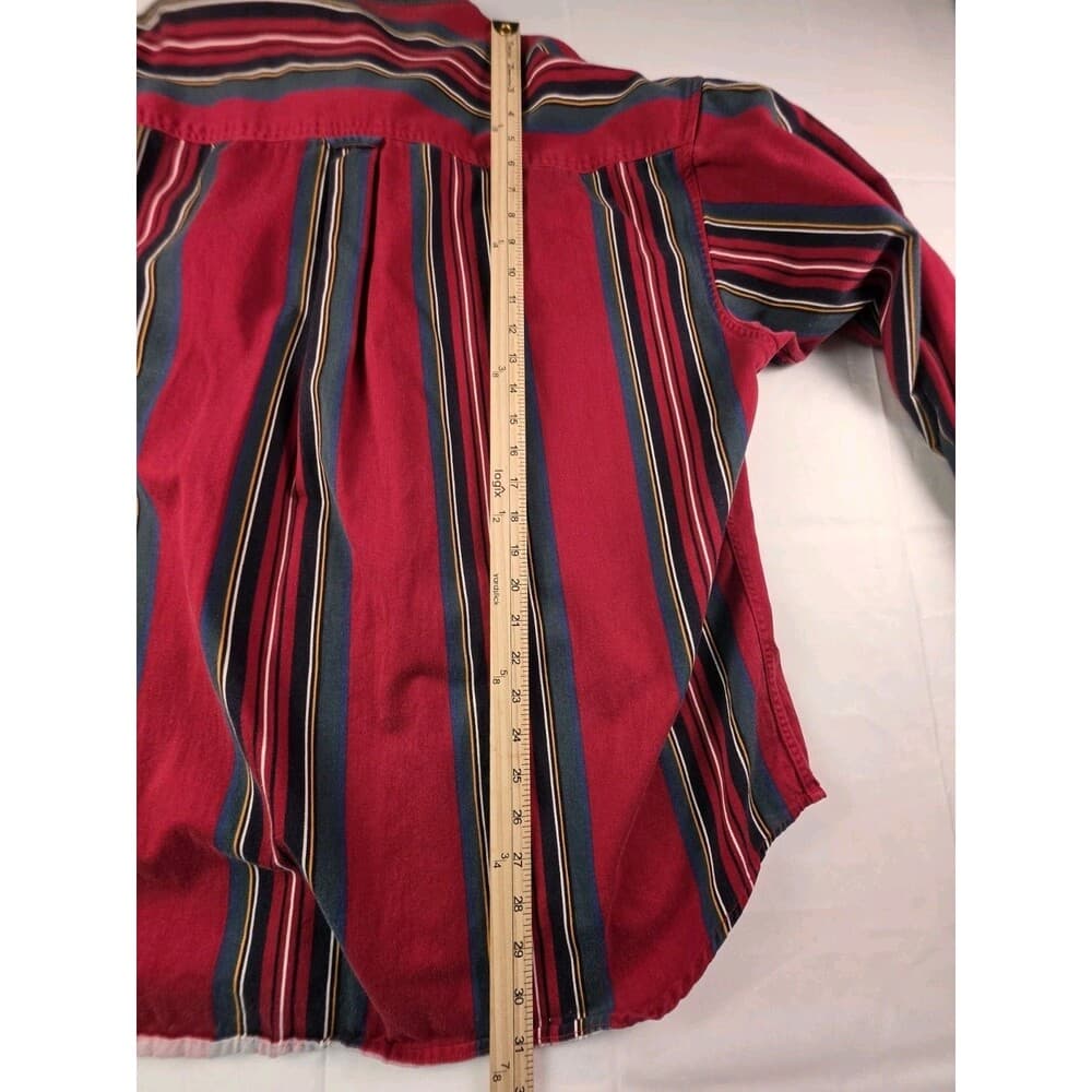 Vtg‎ 90's Chaps Men's XL Colorful Striped Colorblock Button Up Shirt - Thumbnail 6