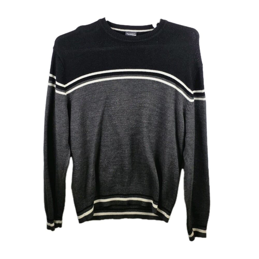 Ferruche Men's XL Black & Gray 100% Acrylic Long Sleeve Sweater - Thumbnail 5