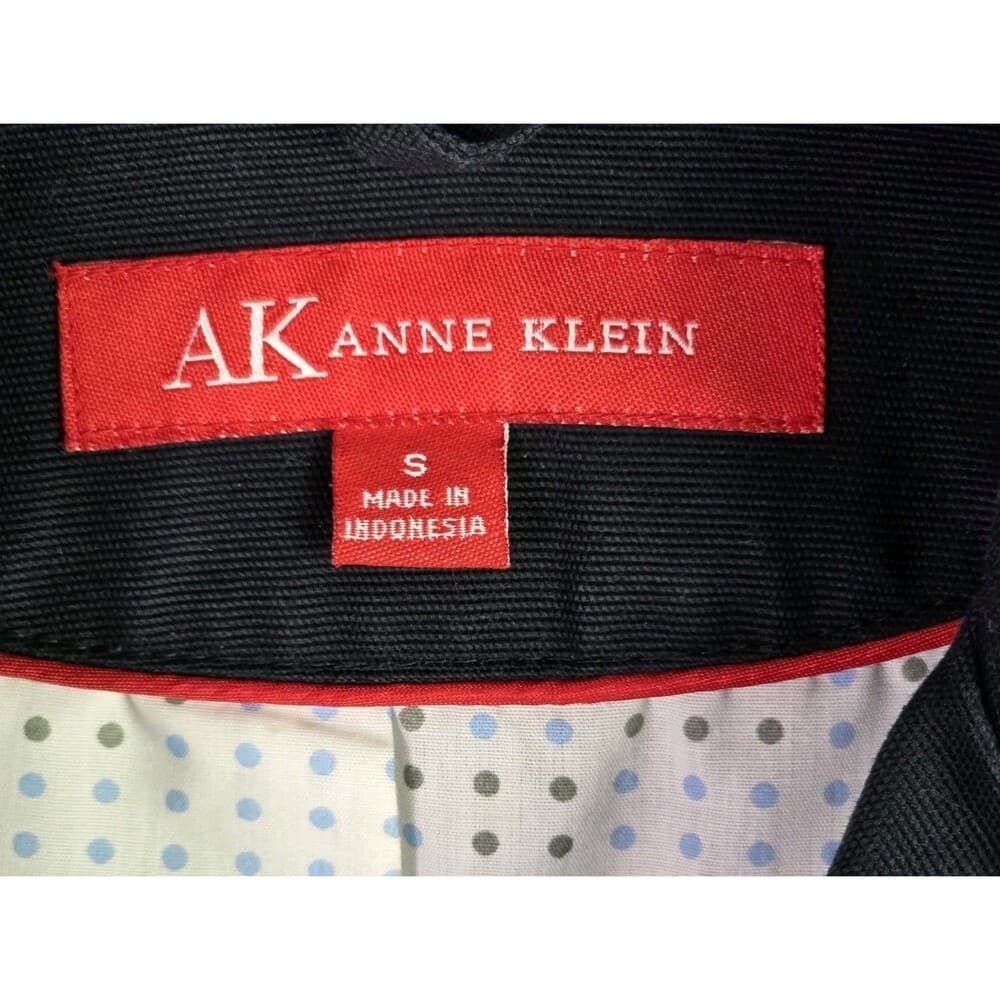 Anne Klein‎ Women's Small Black Cotton Trench Coat - Thumbnail 2