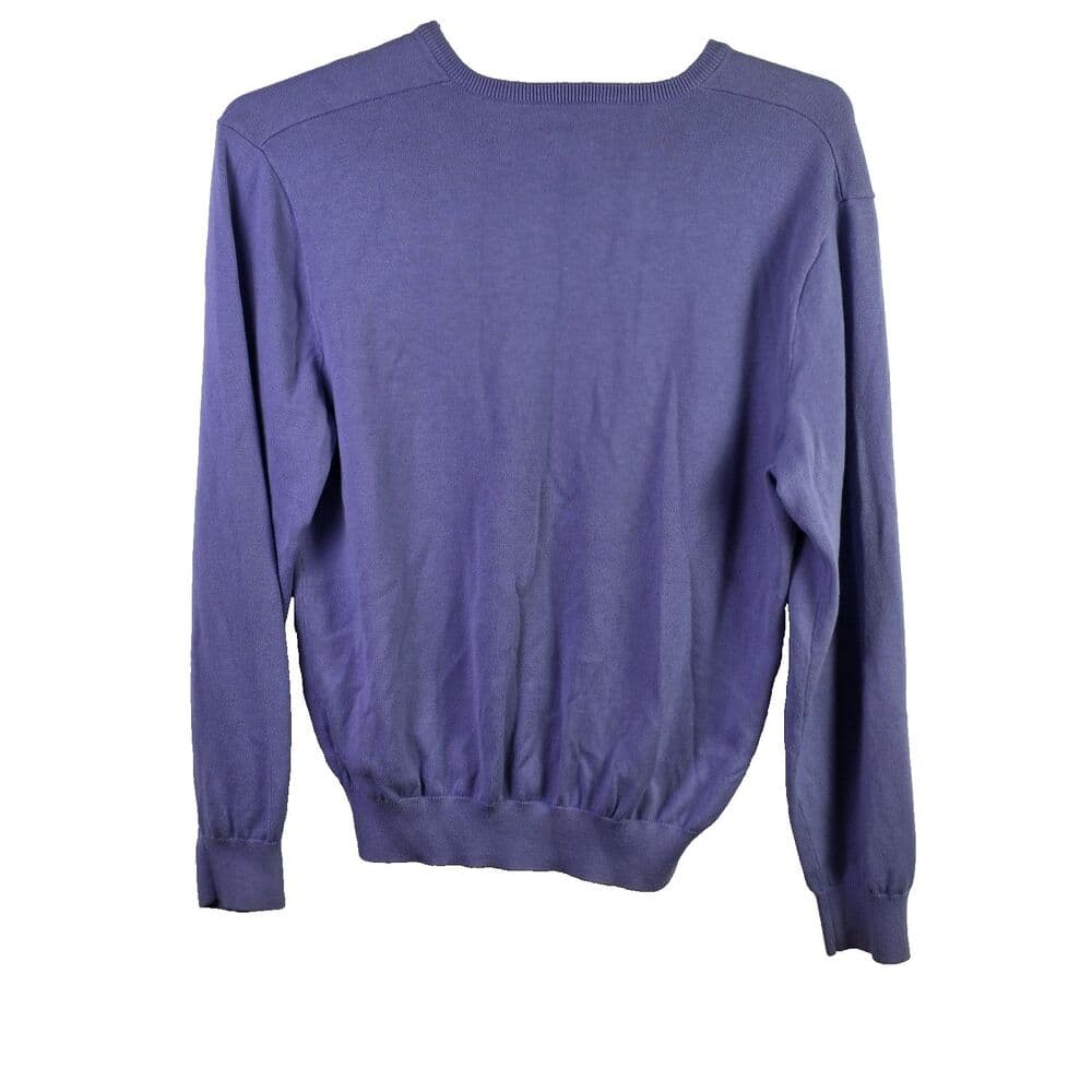 Polo Ralph Lauren Golf Men's Large Purple Cashmear & Cotton V-Neck Knit Sweater‎ - Thumbnail 6