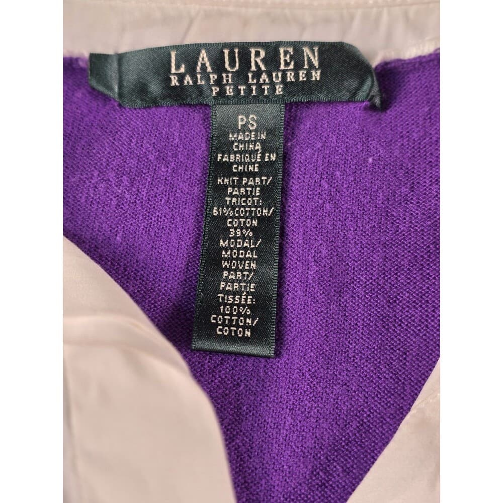 Lauren Ralph Lauren Womens Sz Petite Small Layered Long Sleeve Shirt‎ - Thumbnail 2