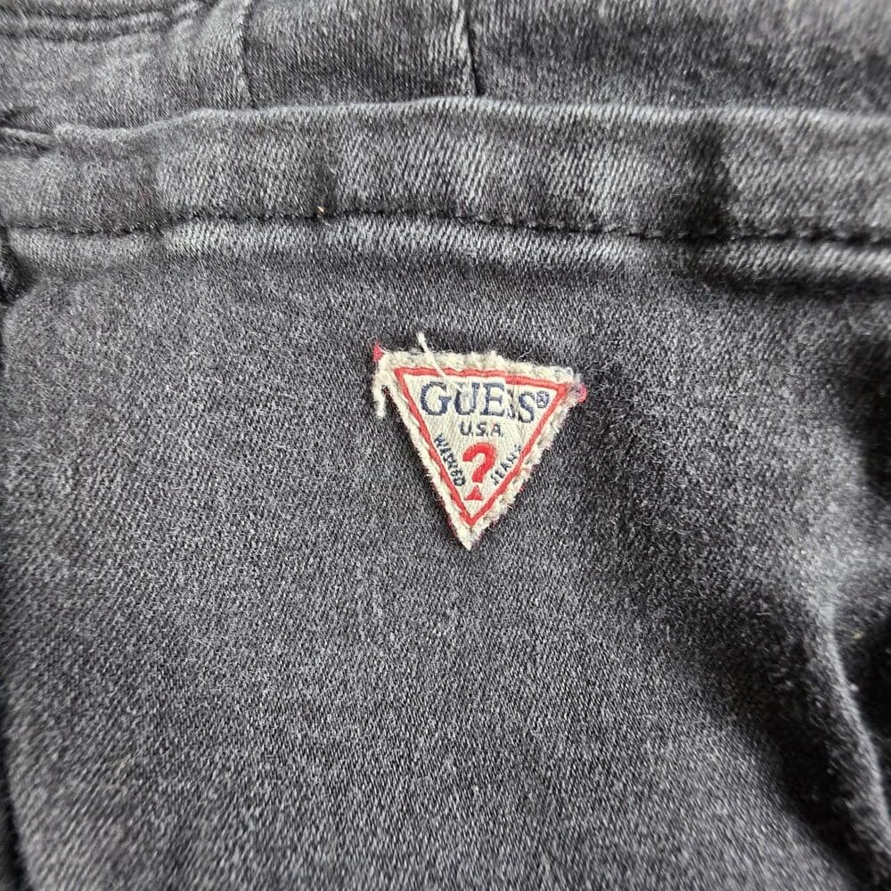 Vintage 90s Guess Women Sz 25 Curvy Mid Rise Skinny Bella‎ Fit Black jeans - Thumbnail 7