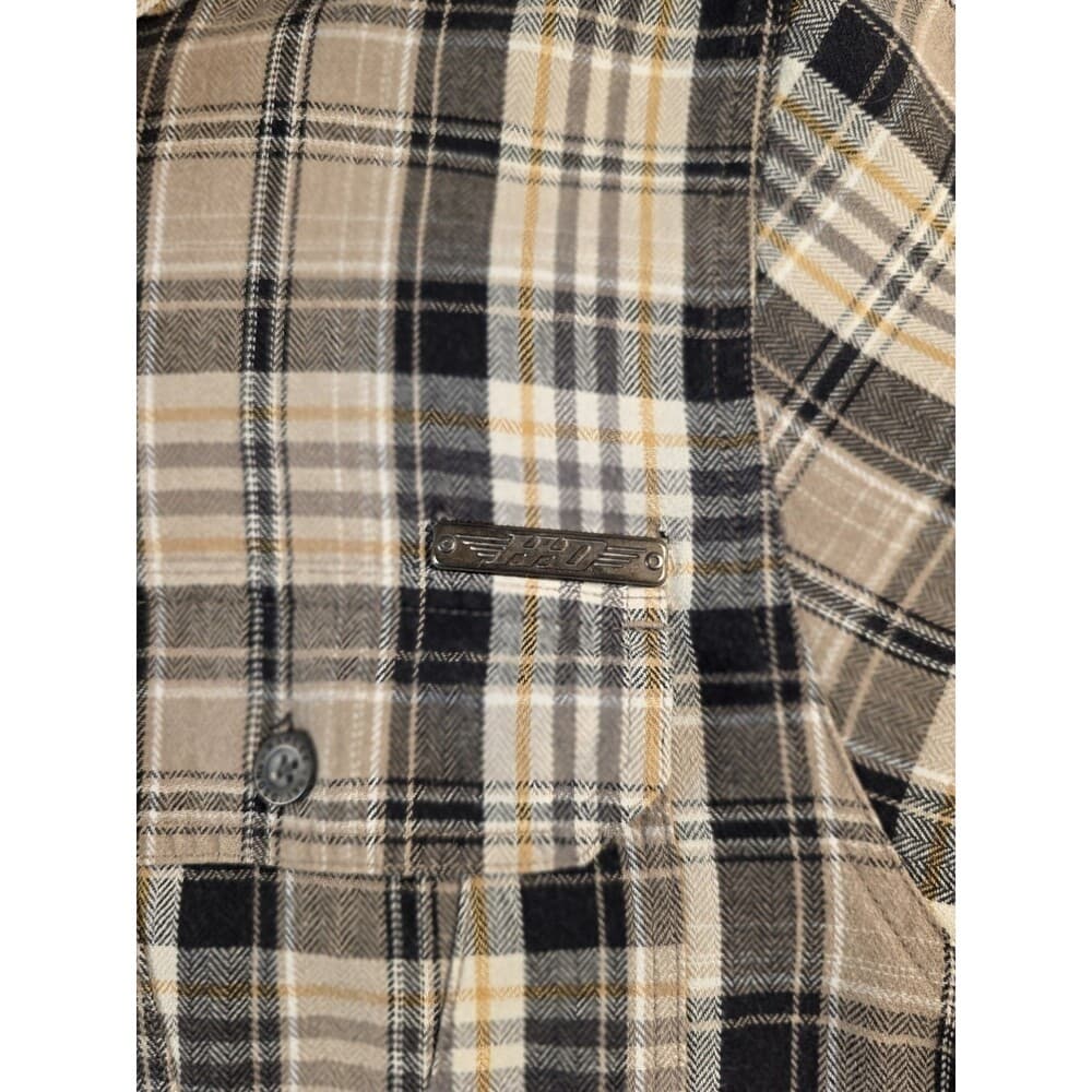 Harley Davidson Men’s XL‎ Brown Plaid Button Up Shirt With Metal Badge - Thumbnail 3