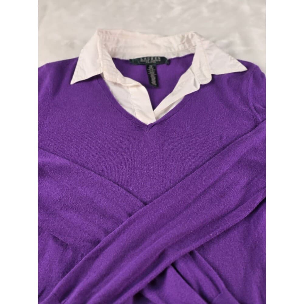 Lauren Ralph Lauren Womens Sz Petite Small Layered Long Sleeve Shirt‎ - Thumbnail 5
