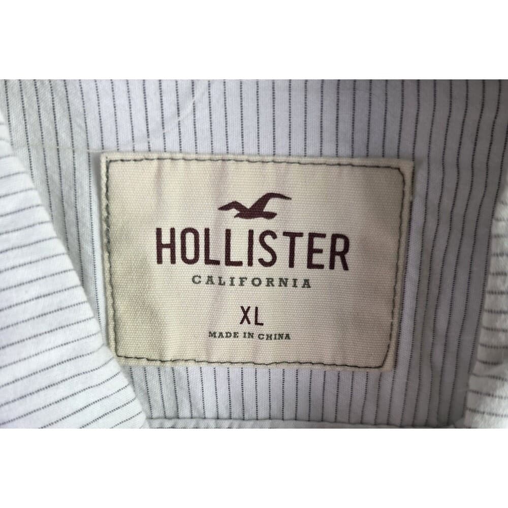 Hollister Shirt Mens Large Blue White‎ Stripe Button Down Long Sleeve Cotton - Thumbnail 3