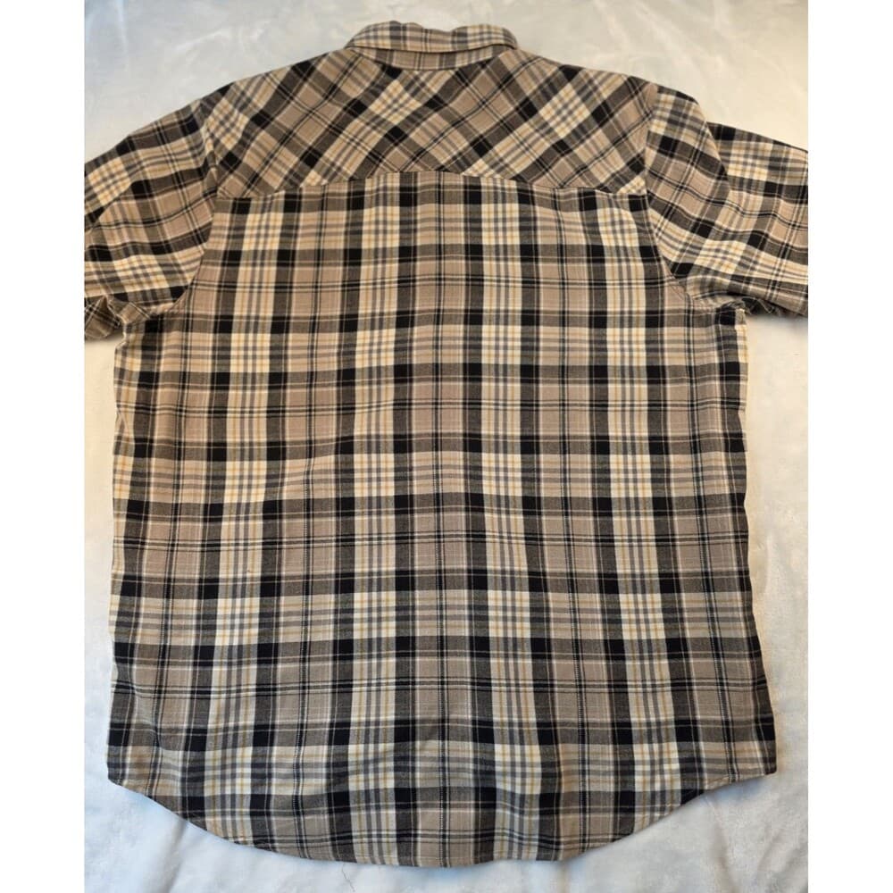 Harley Davidson Men’s XL‎ Brown Plaid Button Up Shirt With Metal Badge - Thumbnail 4