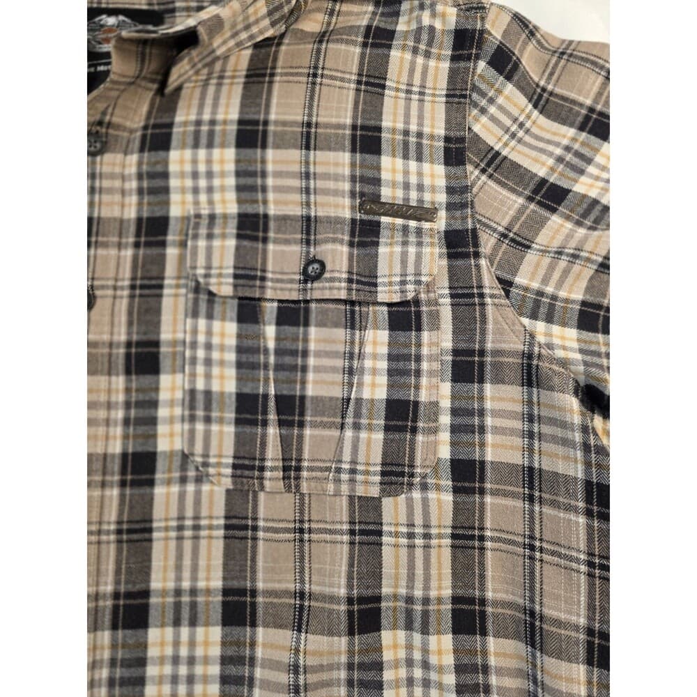 Harley Davidson Men’s XL‎ Brown Plaid Button Up Shirt With Metal Badge - Thumbnail 2