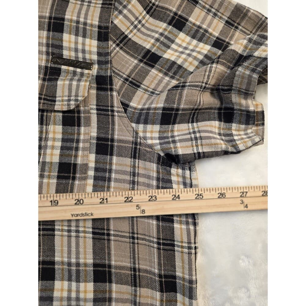 Harley Davidson Men’s XL‎ Brown Plaid Button Up Shirt With Metal Badge - Thumbnail 5