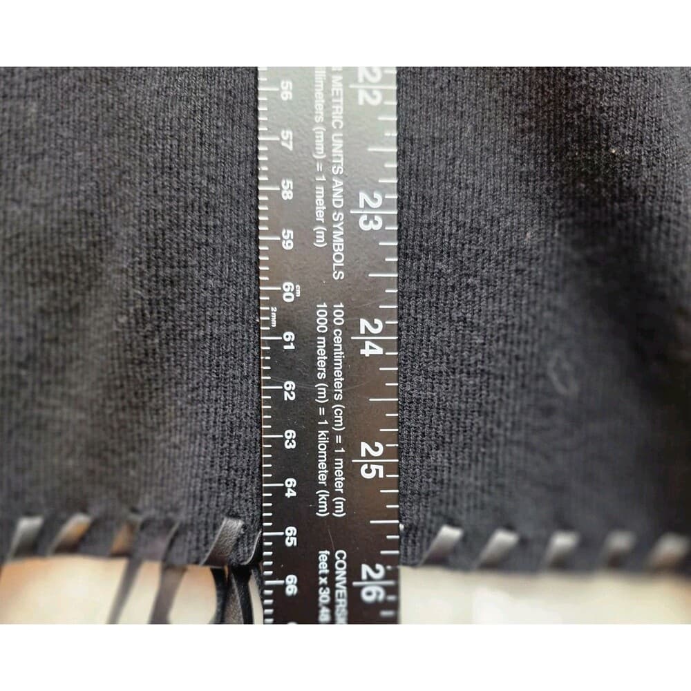 Ariat Trenton Women's Small Black‎ Open Cardigan w/ Black Leather Fringe - Thumbnail 9