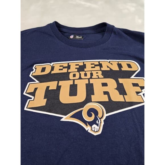 Team Apparel Los Angeles Rams Mens Large " Defend Our Turf "‎ T-Shirt - Thumbnail 8