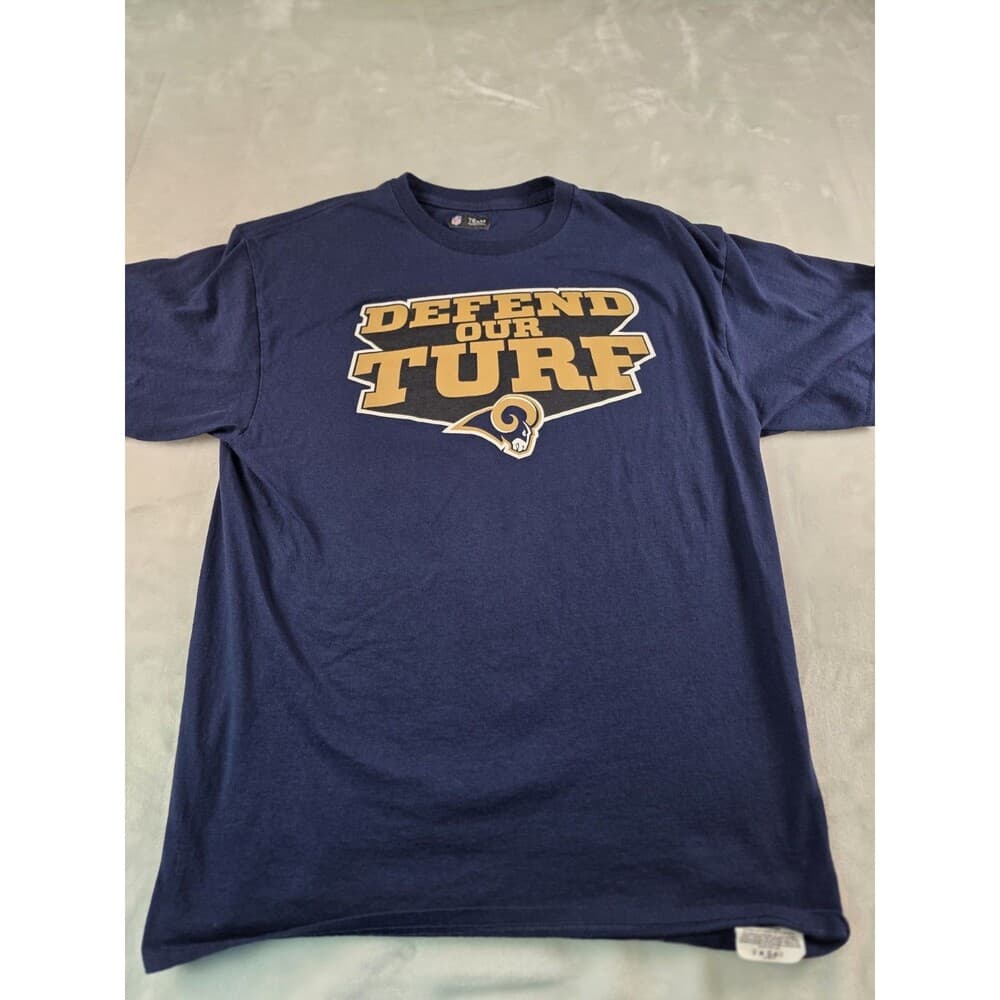 Team Apparel Los Angeles Rams Mens Large " Defend Our Turf "‎ T-Shirt - Thumbnail 2