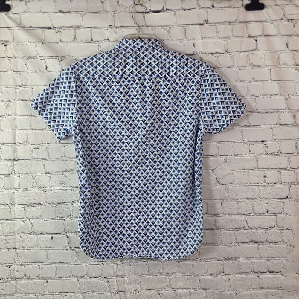 Denim & Flower Men's Small Blue Floral Short Sleeve Shirt - Thumbnail 3