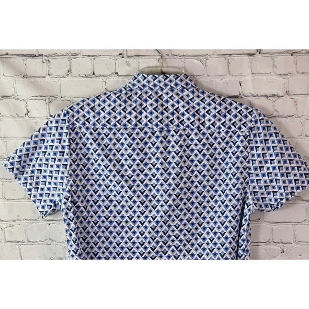 Denim & Flower Men's Small Blue Floral Short Sleeve Shirt - Thumbnail 4
