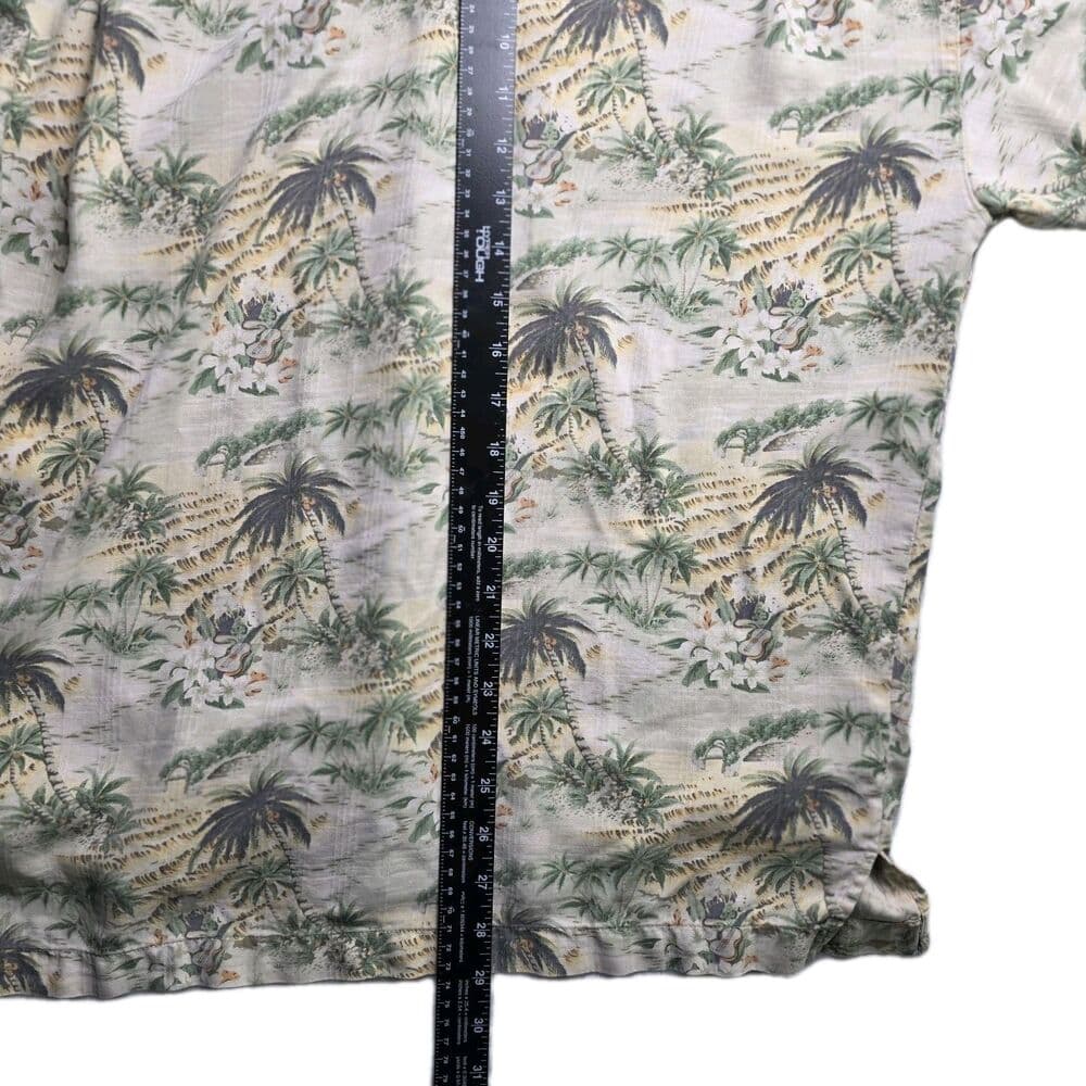 VTG Tommy Bahama Men's Medium 100% Silk Floral Hawaiian Aloha Palm Tree Shirt - Thumbnail 8