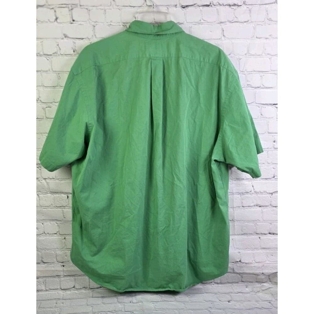 Vintage Ralph Lauren Men's XXL Blake Green Short Sleeve Button Up Shirt - Thumbnail 6