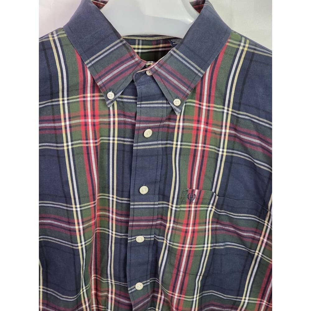 IZOD Men's XXL Multicolored Plaid Button Up Long Sleeve Shirt‎ - Thumbnail 8