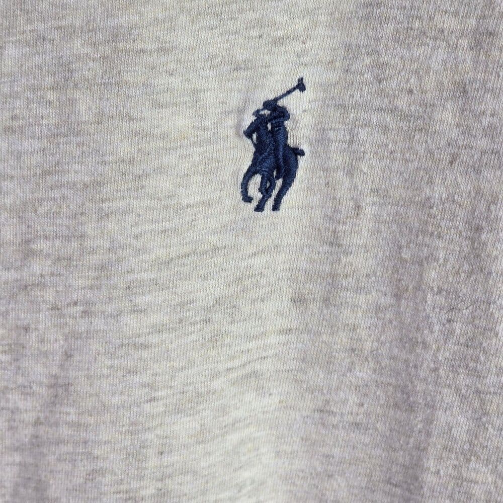 Ralph Lauren Mens Large‎ Cream V-Neck Short Sleeve T-Shirt - Thumbnail 2