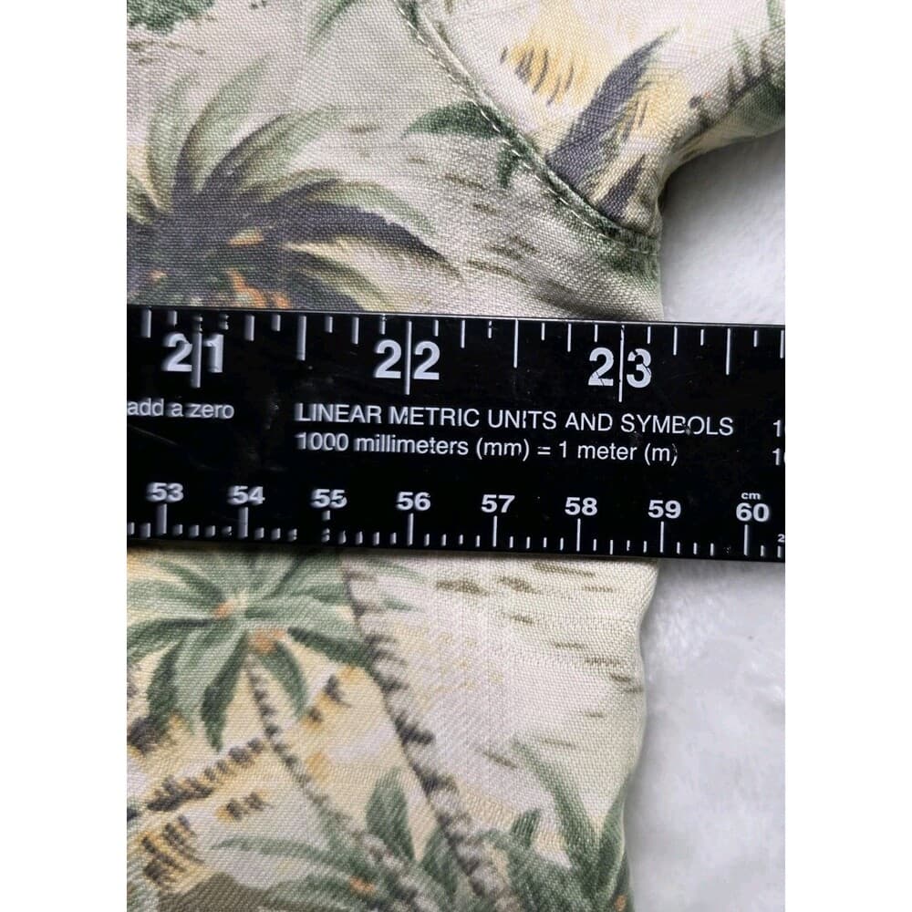 VTG Tommy Bahama Men's Medium 100% Silk Floral Hawaiian Aloha Palm Tree Shirt - Thumbnail 4
