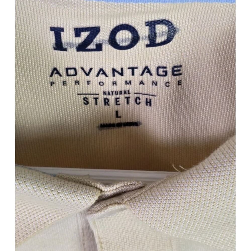 Izod Men's LargeYellow Advantage Performance‎ Stretch Short Sleeve Shirt - Thumbnail 2