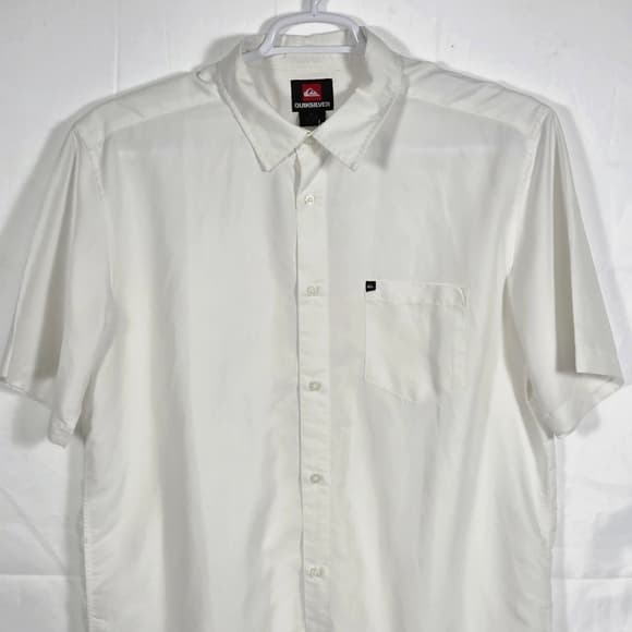 Quiksilver Men's Large White Button Down Shirt - Thumbnail 8