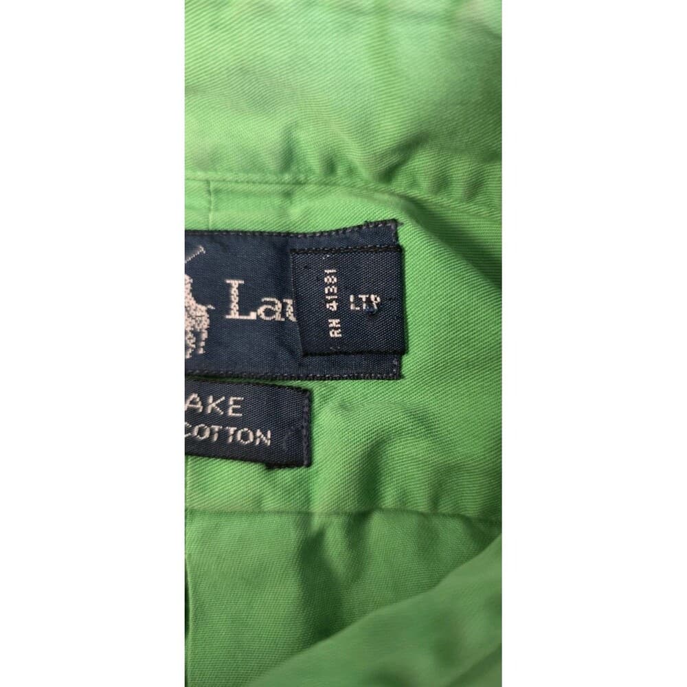 Vintage Ralph Lauren Men's XXL Blake Green Short Sleeve Button Up Shirt - Thumbnail 4